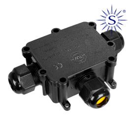 CAIXA DE CONEXÃO PARA LUMINÁRIAS PARA EXTERIOR ESTANQUE COM 3 LIGADORES IP68 9,3X7,3X3,8CM BLACK SERIES 
