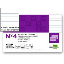 Fichas Pautadas Cartolina Nº4 125x200mm 100 Unidades