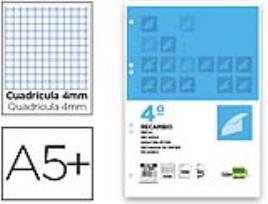 Recarga Quarto 100 F 6Tc-01 Quadriculado 4 mm 6 Furos Universal c/ Margem