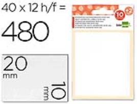 Etiquetas Adesivas 10 + 2 Folhas, 10X20 mm, 420 Etiquetas