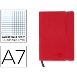 Livro Apontamento A7 Xadres 120 Folhas Capa Imitação Pele Vermelho Fecho Elástico