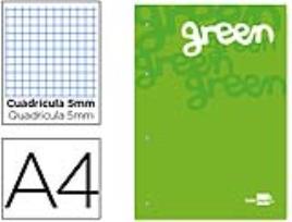 Recarga Colada Quadricula de 5 mm Verde A4 Natural 100F 100 g/m2