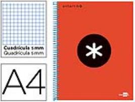 Caderno Espiral A4 Micro Antartik Capa Forrada 120F 100G Quadricula 5 mm Vermelho