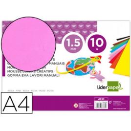 Folha A4 Borracha Eva (esponja) 1,5mm Rosa Pack 10 Folhas