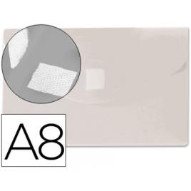Envelope Plástico A8 com Velcro Transparente 12 Unidades