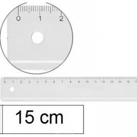 Régua Plástica Transparente 15 Cm