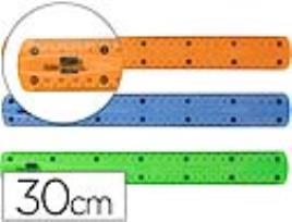 Regua Plastico Flexivel de 30 cm Cores Sortidas