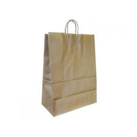 Saco de Papel Asa Torcida Kraft Natural 36x27x12cm 25 Unidades