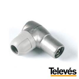 FICHA COAXIAL FÊMEA 9.5MM ANGULAR TELEVÉS