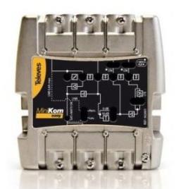 Amplificador MiniKom MATV+FI 4E/1S EasyF: FM-VHF-UHF-FI - 