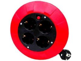 ENROLADOR DE CABOS 5Mts DE CABO 3X1-4 TOMADAS T/TL COM PROTEÇÃO TÉRMICA 