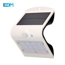 Aplique solar 1,5w 220 lumens recarregável com sensor corpo branco 
