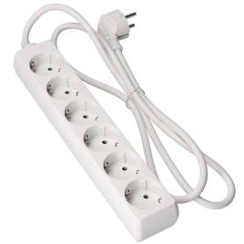 Edm Extensão Elétrica Schuko 1 .5 M 6 Outlets One Size White