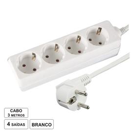 TOMADA ELÉTRICA C/ 4 SAÍDAS 3M BRANCO