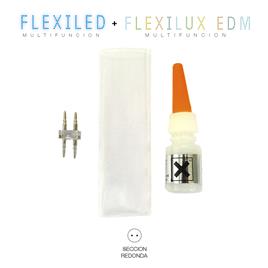 KIT UNIÃO TUBO FLEXILUX/FLEXILED 2 VIAS 