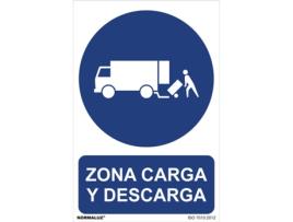 SINAL USO OBRIGATÓRIO ZONA DE CARGA E DESCARGA (PVC 0.7MM) 30X40CM