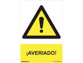 SINAL PERIGO AVARIADO (PVC 0.7MM) 30X40CM