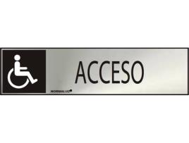 SINAL INFORMATIVO ACESSO  (INOX ADESIVO 0.8MM) 5X20CM