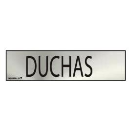 SINAL INFORMATIVO DUCHES (INOX ADESIVO 0.8MM) 5X20CM