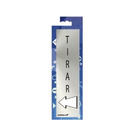 SINAL INFORMATIVO PUXAR (INOX ADESIVO 0.8MM) 5X20CM