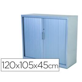 Armário Metálico 2 Portas Tipo Persiana 120x105x45cm Cinza