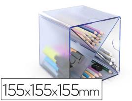 Cubo de Arquivo Archivo 2000 Aspa Organizador Modular Plastico Azul Transp. 155X155X155mm