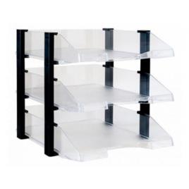 Tabuleiro de secretária em Plástico Transparente Com Elevadores Preto