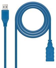 Cabo USB A 3.0 Macho - USB A 3.0 Fêmea (1 metro) Azul - Nanocable