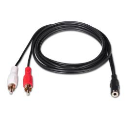 Cabo 2x RCA Macho - Jack 3,5mm Fêmea (1,5 mts) - 