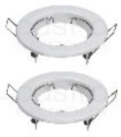 Pack 2x Aros Redondos Fixos Branco p/ Lampadas MR16-GU10