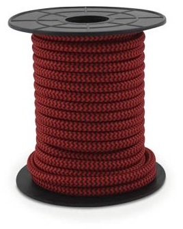 Bobine Cabo Eléctrico Têxtil 2x 0,75mm Vermelho Listado (10 mts) - 