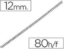 Espiral Metalico  Preto Passo 64 5:1 12mm Calibre 1,00mm