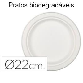 Pratos descartáveis biodegradáveis Diâmetro: 22 cm