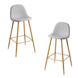 Pack 2 Bancos Teok Tecido - Cinza