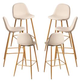 Pack 6 Bancos Teok Tecido - Beige