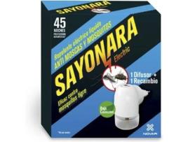 REPELENTE ELECTRONICO SAYONARA ANTI MOSCAS MOSQUITO COMUM E TIGRE USO INTERIOR (CAIXA DIFUSOR + SOBRESSELENTE LIQUIDO)
