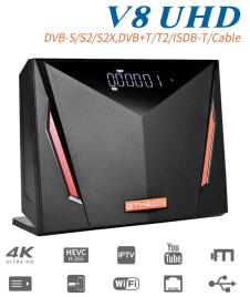 Receptor COMBO (Satélite DVB-S2X + Cabo DVB-C + TDT DVB-T2) UltraHD 4K Wi-Fi - GTMedia V8 UHD