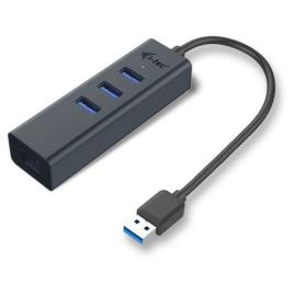 Hub USB A - 3x USB A 3.0 / RJ45 (Cinzento) - 