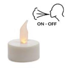 VELA LED PILHAS 3,7CM FUNCAO SOPRO ON-OFF