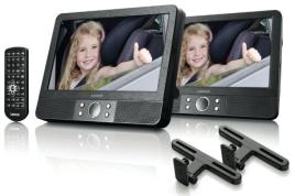 Leitor de DVD Portátil c/ 2 Monitores MES 405 9 (Preto) - 
