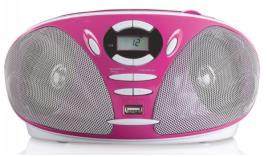 Rádio Portátil SCD 300 c/ Leitor de CDs e MP3 (Rosa) - LENCO