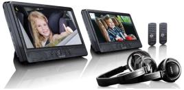 Leitor de DVD Portátil Duplo c/ 2 Monitores DVP 1047 10