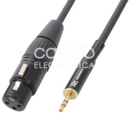 Cabo Canon Femea - Jack 3,5mm Macho Stéreo (50cm) - Power Dynamics CONNEX