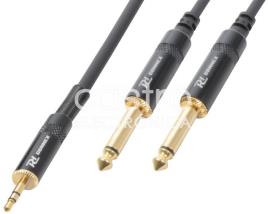 Cabo Jack 3,5mm Macho Stéreo - 2x Jack 6,35mm Macho Mono (1,5 mts) - X