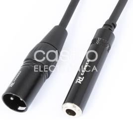 Cabo Adaptador Canon Macho - Jack 6,35mm Femea (15cm) - POWER DYNAMICS CONNEX