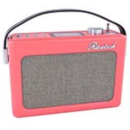 Rádio Relógio Despertador Vintage FM 2x 1W RMS (Rosa) - RICATECH