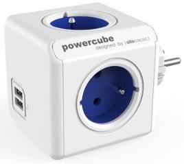 Tomada PowerCube 4x 16A 2x USB (ORIGINAL USB) Azul