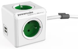 Tomada PowerCube 4x 16A 2x USB (EXTENDED USB) c/ Cabo 1,5 mts - Verde