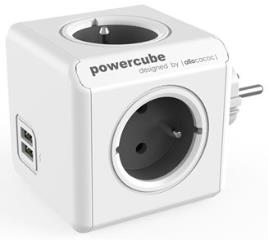 Tomada PowerCube 4x 16A 2x USB (ORIGINAL USB) Cinzento