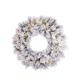 Coroa De Natal Neve 20 LEDS 45cm